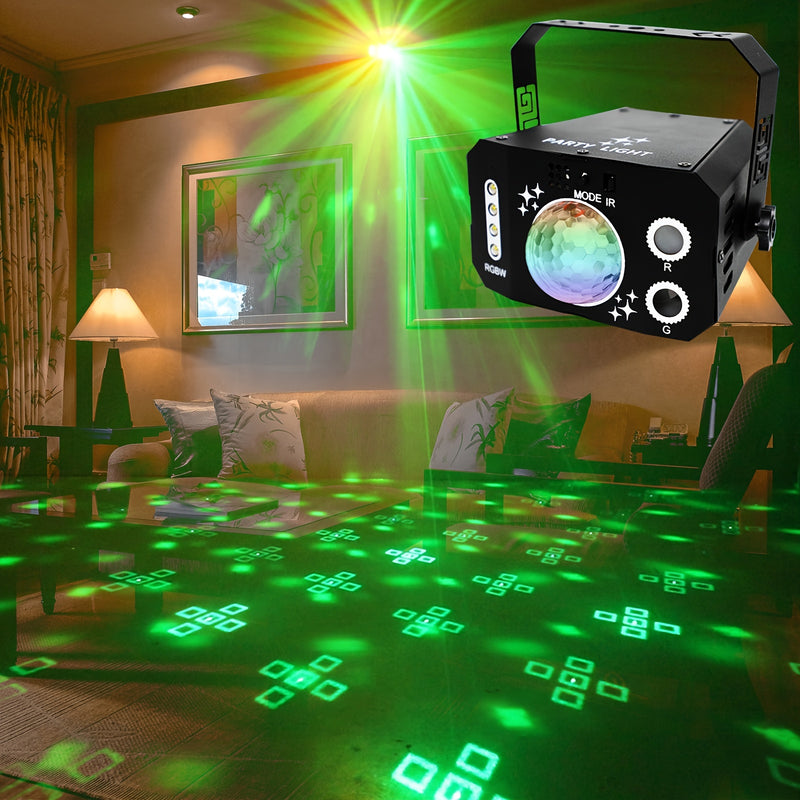 1 pza. Lámpara de bola mágica de 7 ojos USB, luces de bola de discoteca DJ, luces de fiesta LED RGB, luces de proyector de escenario con control remoto, aptas para Navidad, bodas, bares, salones de café y escaparates de tiendas.