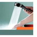 Cabezal de ducha de lujo ajustable en 5 posiciones con aumento de presión, diseño redondo negro montado en pared, acabado cepillado y núcleo de válvula de plástico duradero, para baños modernos y accesorios de ducha, soporte para cabezal de ducha, actual