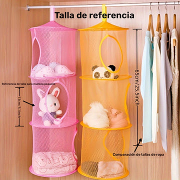 1 pieza de cesta de almacenamiento plegable de malla para colgar, red de almacenamiento para juguetes, ropa, calcetines, ropa interior, toallas de baño