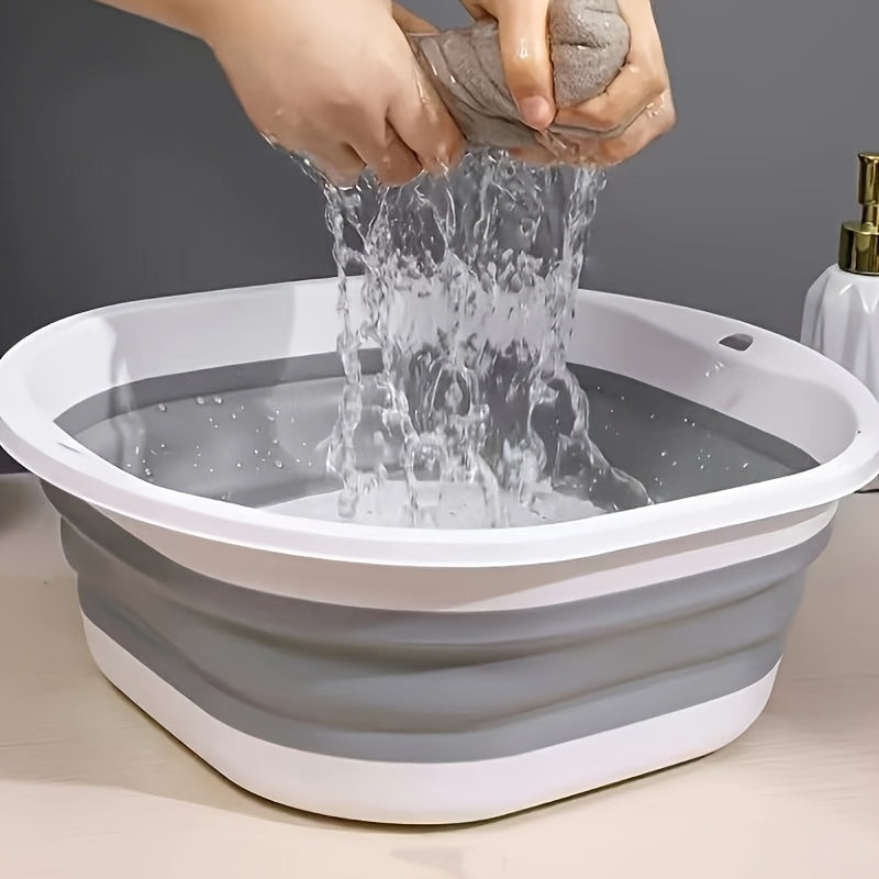 Baño de pies plegable y portátil, no necesita electricidad, bañera de plástico multifuncional para lavar pies en casa y viajes, adecuada para el cuidado de uñas de manos y pies, diseñada para almacenamiento fácil, un artículo popular para el spa en casa.