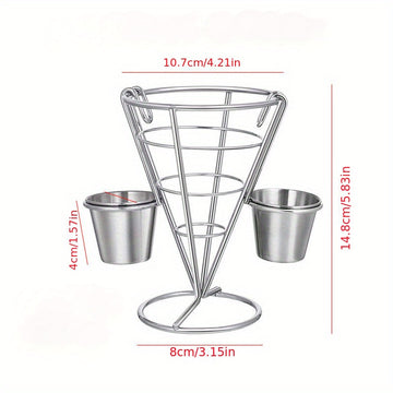 3pcs Cesta de Comida Creativa Americana para Papas Fritas de Restaurante, Cesta de Mini Snacks de Pollo Frito de Hierro Forjado para Restaurante Occidental