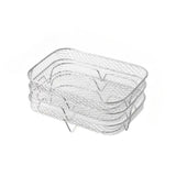 3pcs Accesorios de Acero Inoxidable para Freidora de Aire - Rejilla Rectangular Multifuncional, Apto para Microondas, Apilable y Antiadherente - Adecuado para la Mayoría de Freidoras de Aire, Revestimiento para Freidora de Aire