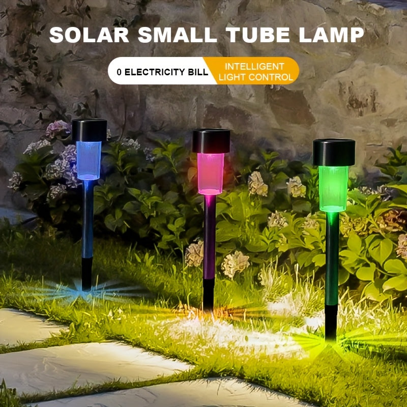 1/5/10piezas Luces de jardín alimentadas por energía solar, Luces de jardín exterior, Luces de estaca para suelo, Luces de paisaje, Luces de jardín, Luces LED, Luces de camino, Luces de pedestal, Impermeables, Fácil instalación, Iluminación automática, A