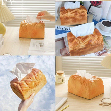 1pc Caja de Pañuelos con Forma de Pan - Diseño Artesanal Realista, Portapañuelos Circular de Plástico Duradero para Cocina y Sala de Estar Decorativa - Accesorio de Almacenamiento Detallado con Textura de Corteza
