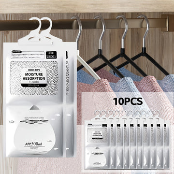 10pcs AAP 500ml Bolsas Absorbentes de Humedad Multiusos con Carbón Activado - Purificador de Olores y Deshumidificación Duradera para Armarios, Gabinetes y Almacenamiento - Ideal para Uso en Hogar, Dormitorio, Oficina y Hotel