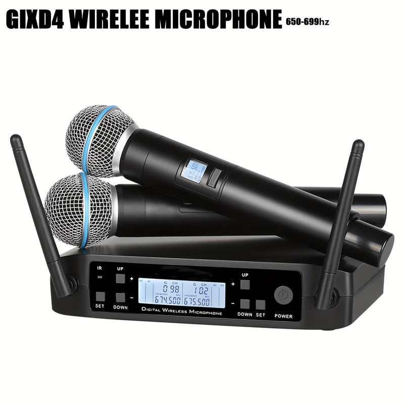 1pc XGeS GXD4 Sistema de micrófono inalámbrico portátil UHF, 200 canales, sonido claro, larga vida de batería, alimentación USB, control de volumen, conector XLR, para actuaciones en vivo, grabaciones de bandas, reuniones de estudio, karaoke, transmisión