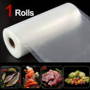 Rollo de Bolsas para Sellador al Vacío - Longitud de 5m, Ancho Personalizable para un Almacenamiento y Frescura Óptimos de los Alimentos, Ideal para Cocinas Domésticas y Comerciales, Material PE+PA, Uso Desechable, Perfecto para Salmón, Carne, Verduras y