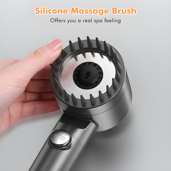 Cabezal de ducha ajustable con filtro, 3 niveles, montaje en pared, experiencia de lluvia, plástico azul, accesorio para grifo, ideal para decoración de baño en Navidad y Halloween, accesorios para ducha