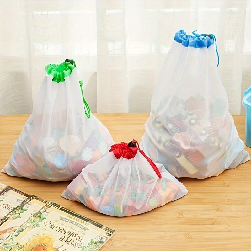 1/3pcs Mantén tus juguetes ordenados con esta bolsa de almacenamiento con cordón - Ideal para rompecabezas y bloques de construcción!