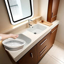 Balde de Lavandería Portátil Plegable - Diseño Moderno para Apartamentos, Camping en RV y Baños de Pie, Cubeta Multiusos de Plástico Duradero en Dos Tonos Gris/Blanco, Sin Necesidad de Electricidad, Cesto Grande, Estilo Elegante, Construcción Robusta, Id