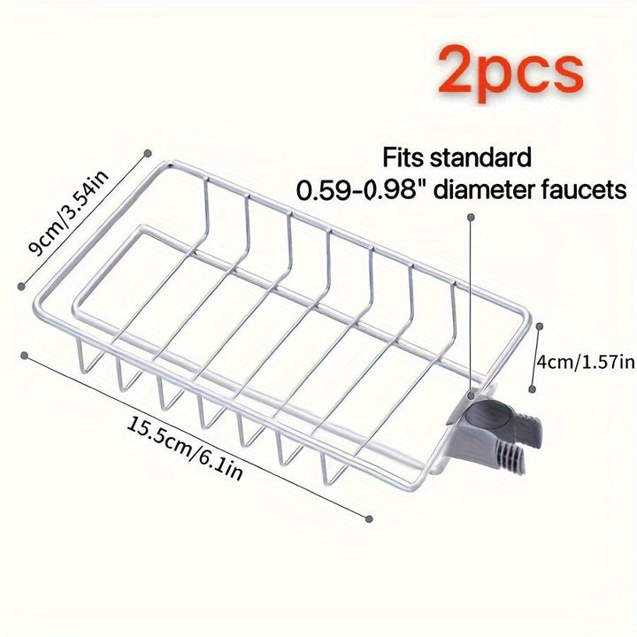 Organizador de esponjas para grifo de cocina, jabonera y porta cepillos de acero inoxidable, ideal para baño o cocina