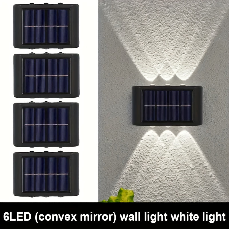4/6 piezas de luces LED solares para pared, 6LED luces paisajísticas para exteriores, cubiertas de lámpara plástico energéticamente eficientes, capacidad de batería de 60mAh, decoración de pared para jardín y patio, cargado solar, batería de níquel, sin