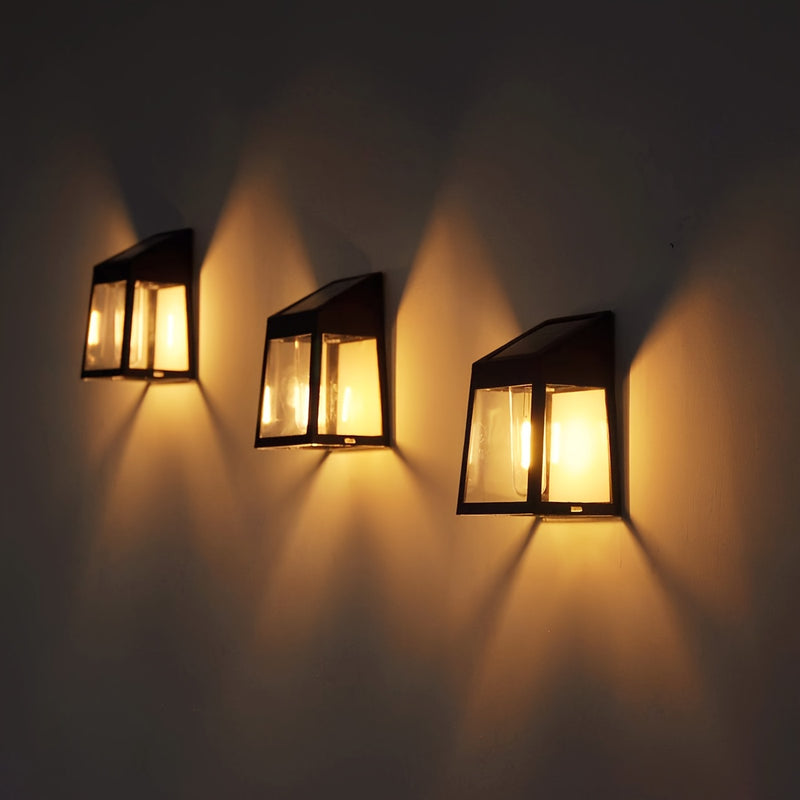 2 o 4 luces solares LED para pared elegantes, modo de iluminación, lámpara exterior para villa, jardín o patio, luz nocturna ahorradora de energía
