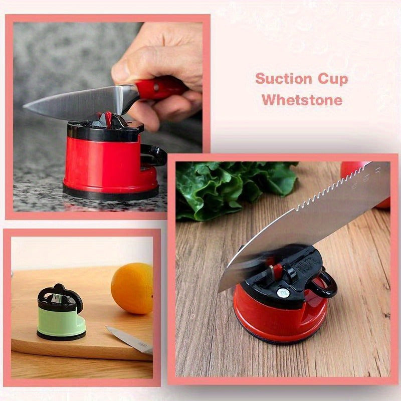 Afilador de Cuchillos con Ventosa de Fácil Agarre - Herramienta de Cocina Portátil y Antideslizante para el Afilado Rápido de Cuchillos de Chef y Más