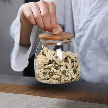 3 Piezas de Tarros Transparentes Resistentes al Calor de Borosilicato con Tapas, 850ml Contenedores Herméticos para Frutos Secos, Té y Dulces