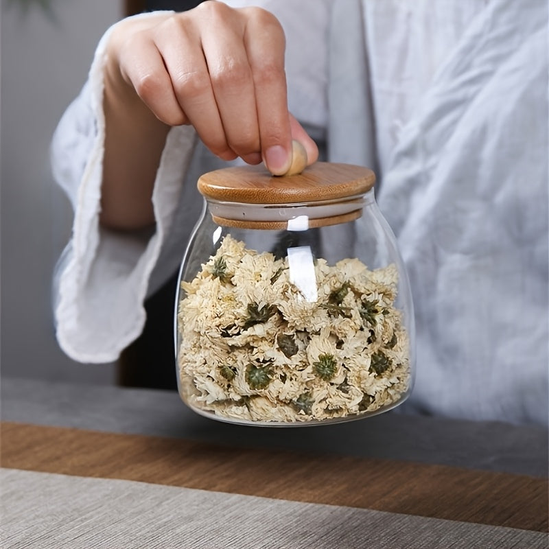 3 Piezas de Tarros Transparentes Resistentes al Calor de Borosilicato con Tapas, 850ml Contenedores Herméticos para Frutos Secos, Té y Dulces