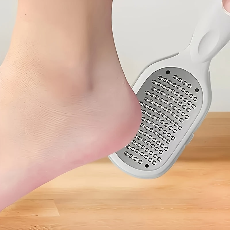 Limpiador de Pies Hipoalergénico - Herramienta Exfoliante Sin Batería, Mango Ergonómico en Blanco y para Cuidado Suave de Pies Sensibles, Color Beige Claro