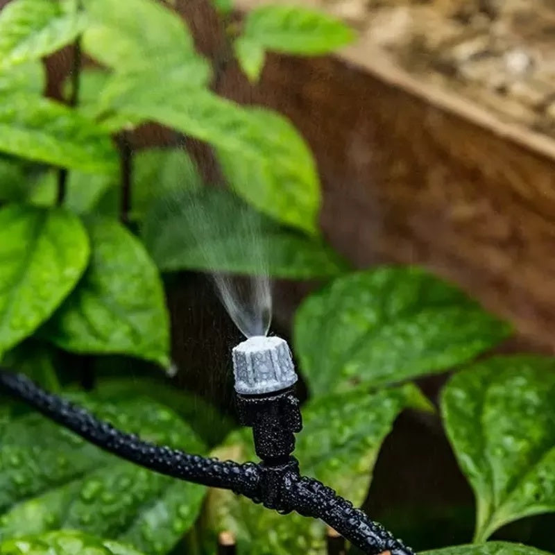 Un juego de herramientas de riego de jardín de plástico duradero de 10 metros con 10 boquillas ajustables - Ideal para el cuidado del césped y el riego agrícola, fácil de instalar, no requiere baterías, regadera para césped.