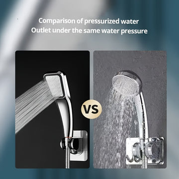 Cabezal de ducha de lluvia a alta presión con 300 agujeros - Ahorro de agua, sin pilas, incluye manguera de 139.7 cm - Instalación en pared o manual, diseño rectangular, boquilla de aspersión presurizada - Ideal para baños modernos