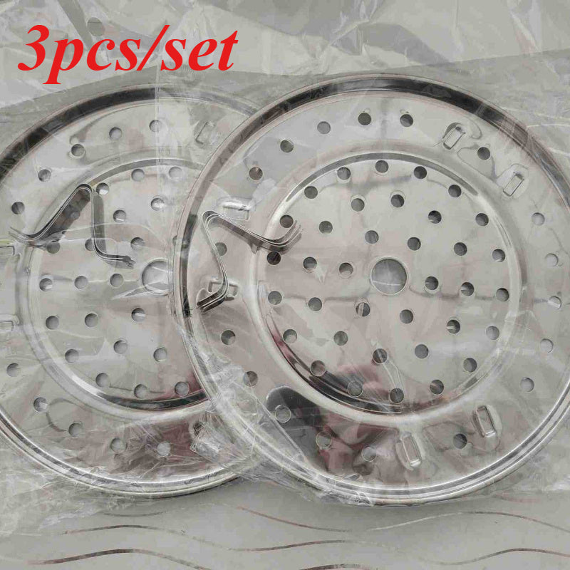 3 piezas de rejillas de acero inoxidable para vapor, insertos de vapor redondos univer, para olla de caldo, soportes de bandeja de vapor de cocina, con accesorios de rejilla de enlatado sin carga para artilugios de cocina para el hogar