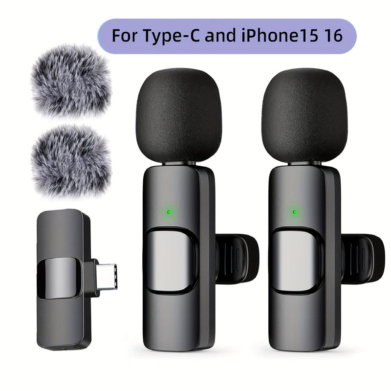 Microfono sin varillas de Solapa con Clip para iPhone, iPad y Android USB-C, Grabación de Audio y Video, Transmisión en Vivo e Entrevistas, Plug and Play