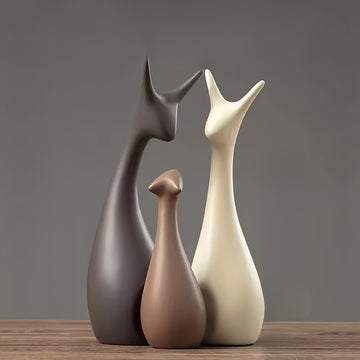 Conjunto de 3/4 piezas de Estatua de Ciervo de Cerámica, Ciervo Familiar de 3/4 bocas, Adorno de Lujo, Estatua Familiar, Adecuado para Sala de Estar, Dormitorio, Decoración de Oficina, Decoración de Hogar Linda
