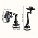 Soporte para Teléfono Móvil Giratorio 360° - ABS Duradero, Montaje en Tablero, Brazo Ajustable y Abrazadera para Coches, Camiones, Vehículos de Ingeniería