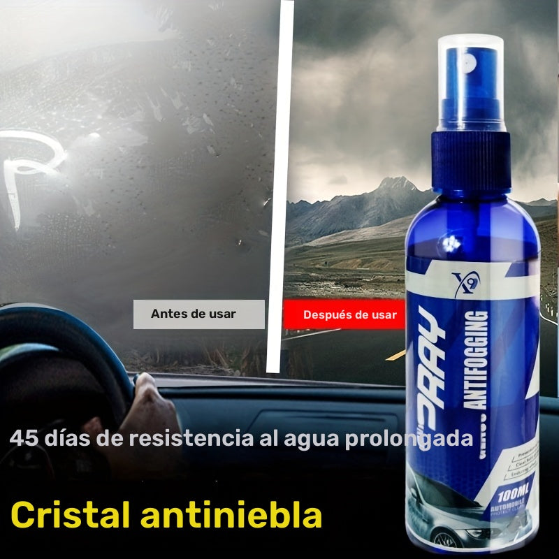Espray anti-neblina de vidrio de 45 días de duración, a prueba de neblina, para ventanas de automóvil y cascos - Fácil de aplicar, mejora la visión clara para parabrisas y vidrio interior, visibilidad interior | Aplicación fácil | Espray de larga duració