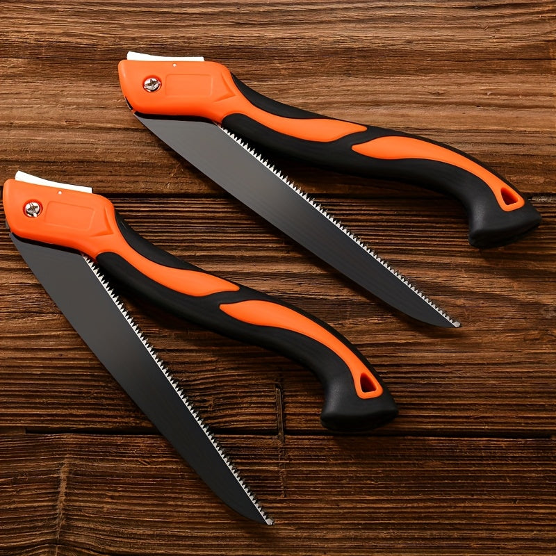 Cuchilla de mano plegable compacta para jardinería y carpintería - Hoja de metal duradera, mango ergonómico, cuchilla de poda portátil con hoja de acero SK5, diseño naranja y negro, cuchilla de carpintería | Diseño ergonómico | Cuchilla de metal duradera