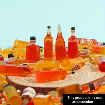 50/80/130 piezas de botellas de licor en miniatura de resina, decoración de botellas de alcohol pequeñas para micro paisajes, decoración de interiores y autos, favores de fiesta y centros de mesa - No requiere electricidad