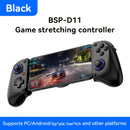 Controlador de juego móvil MAGIC BLOCK con joystick de efecto de campo, juego de palanca inalámbrica multiplataforma para inalámbrico 5.2, diseño ergonómico, prevención de tendinitis Turbo/Macro, palanca de juego telescópica de vibración dual (negro/blan