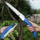 Sierra Plegable Portátil con Hoja Reemplazable - Tijeras de Jardinería Manuales para Recortar Ramas, Construcción Duradera de Plástico y Metal, Mango Azul Ergonómico para Jardinería, Paisajismo, Proyectos DIY, Tijeras de Podar