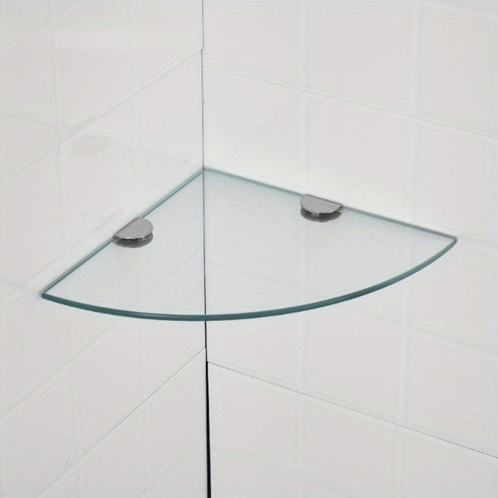 2 pzas Estantes Esquineros Triangulares sin Marco de Vidrio para Colgar en la Pared para Baño, Ducha, Aseo - Estante Flotante Montado en la Pared para Varios Tipos de Habitaciones