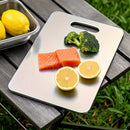 Juego de 3 tablas de cortar premium de acero inoxidable, ideales para frutas, verduras y carne. Tabla segura para alimentos, fácil de limpiar y duradera, perfecta para camping y senderismo
