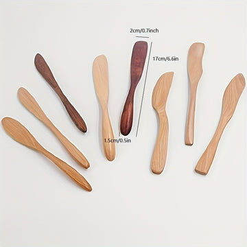 1 Unidad, Cuchillo De Mermelada, Esparcidores De Mantequilla De Madera, Para Cremas, Mantequilla De Cacahuates Y Queso, Espátula De Condimento De Postre, Para Desayuno, Herramienta De Cocina Para Hornear