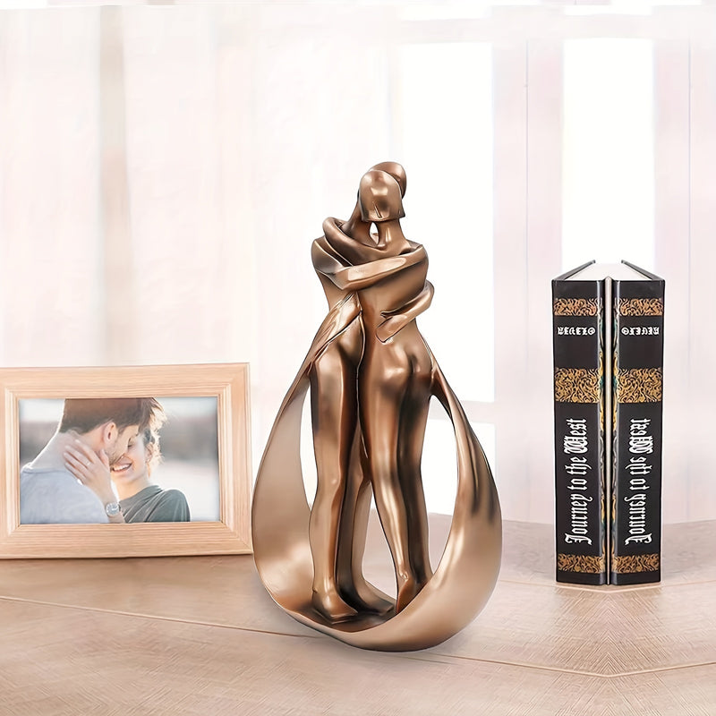 1PC Estatua De Abrazo De Amantes Románticos Abrazo Parejas Beso Resina Decoración De Arte Hogar Escritorio Moda Creativa Decoración 10.24 '' × 6.10 '' × 2.36 '' Estatua De Aniversario De Bodas Regalo De Cumpleaños