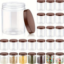 9 piezas de 16 onzas de frascos de plástico transparente con tapas marrones - Diseño con rosca y hermético para frutas secas, miel, nueces y más - Incluye etiquetas y bolígrafo, ideal para almacenamiento de cocina, accesorios para frascos de mason