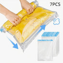 7 piezas: Bolsas de compresión para ahorrar espacio, sin necesidad de aspiradora o bomba, ideal para viajeros frecuentes, diseño para enrollar a mano, fácil de usar, bolsa de almacenamiento que cabe perfectamente en tu mochila, organización con separació