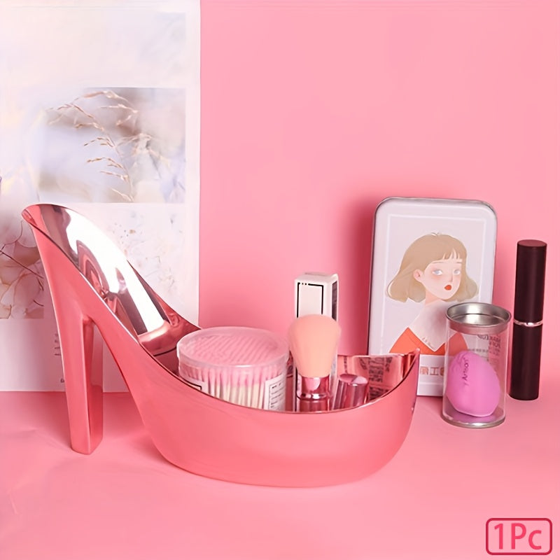 1 Pieza, Caja De Almacenamiento De Cosméticos Con Forma De Tacón Alto, Caja De Jabón Para Baño En Casa, Contenedor De Almacenamiento De Productos De Cuidado De La Piel, Organizador De Maquillaje Multifuncional, Decoración De Tocador