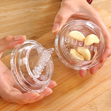 Prensa manual de ajo, picadora de ajo multifuncional, gadget de cocina giratorio, plástico, sin carga.