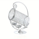 Soporte Elegante para Botella de Vino Individual - Metal con Patrones Intrincados de Hojas y Enredaderas, Acabado Dorado para Mesa en Sala de Estar, Cocina o Comedor - Portavinos Decorativo, Adorno para la Cocina