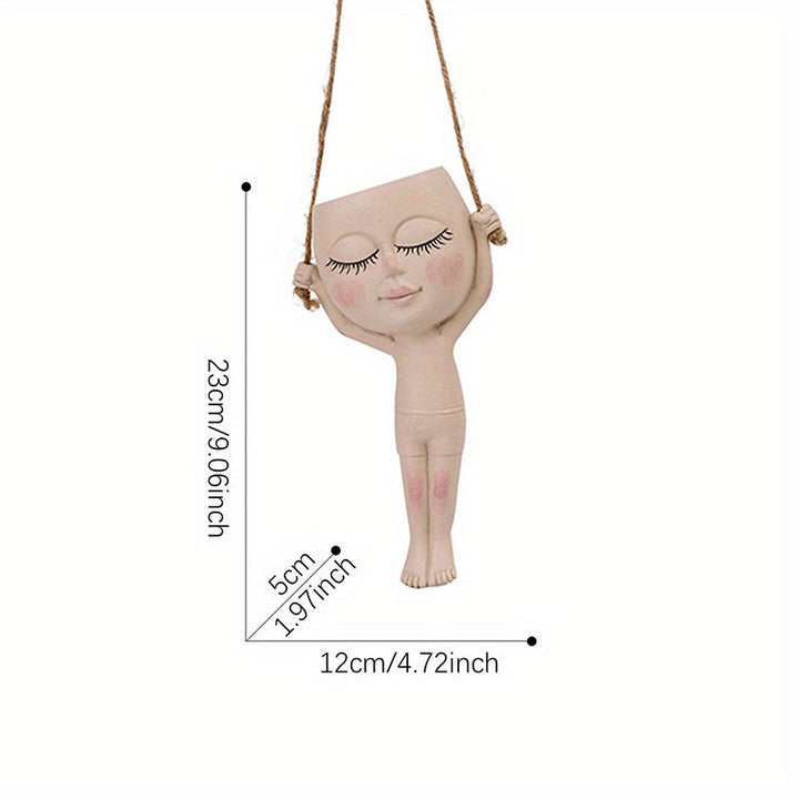 Jarrón de escultura de cuerpo humano elegante - Jarrón artístico de resina con vegetación verde y acordes florales, ideal para decoración del hogar, agrega un toque de naturaleza a cualquier habitación, jarrones decoración del hogar