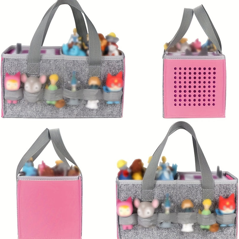 Altavoz Portátil de Fieltro Rojo & Organizador de Muñecas - Bolsa de Música Creativa con Múltiples Bolsillos