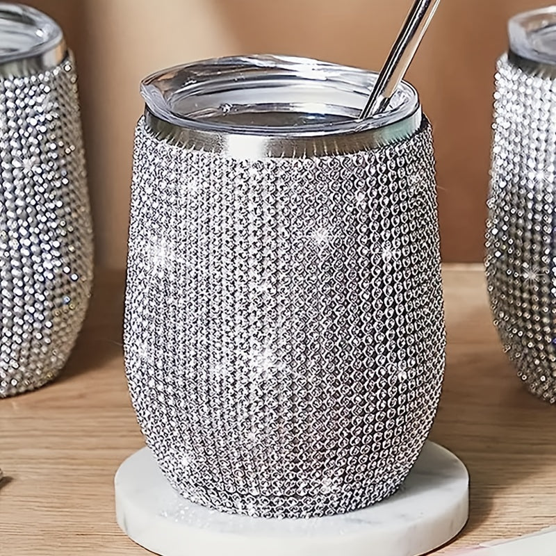 1pc Taza de cáscara de huevo en forma de U de acero inoxidable, 12oz, multiusos, reutilizable, solo lavado a mano, no eléctrica