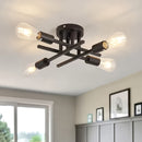 1pc Lámpara de Techo Industrial Moderna - Base con Portalámparas E26/E27, Instalación Directa para Sala, Dormitorio, Cocina, Escaleras - Compatible con Bombillas Edison (Bombillas No Incluidas) - Ideal para Decoración Mid-Century, Industrial, Rústica, Ap