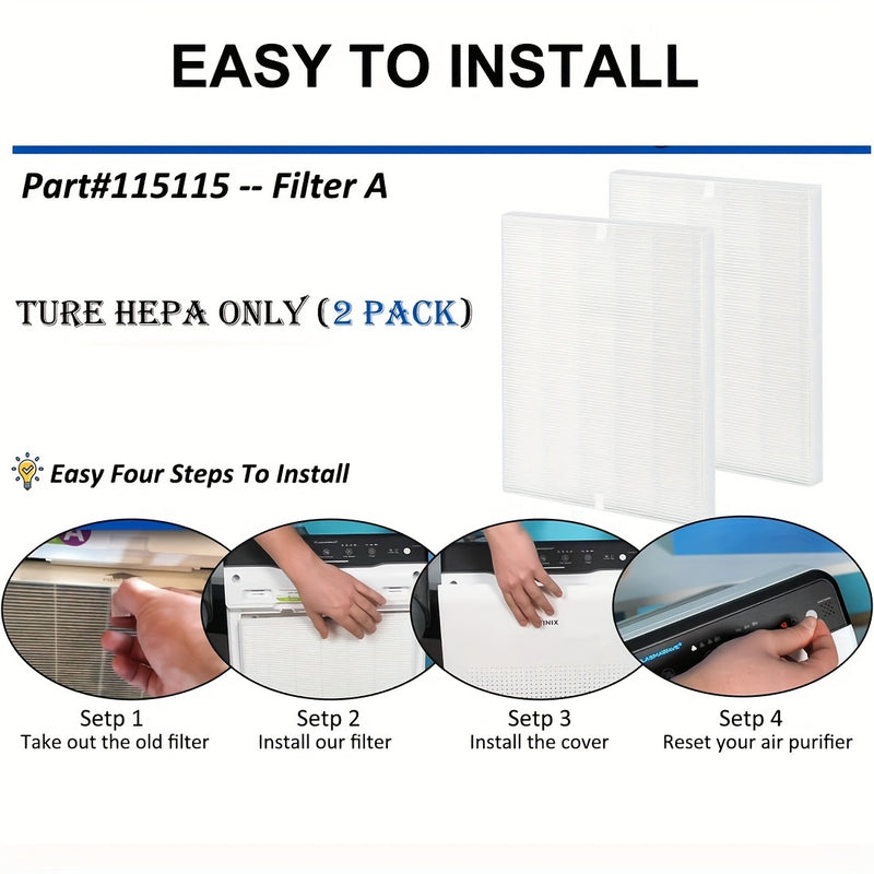 Paquete De 2 Piezas, Filtros Hepa Verdaderos Purificadores De Aire Winix Plasmawave C535, Am90, P300, 5300/5300-2, 6300/6300-2, Compatible Con Winix Plasmawave C535, Am90, P300, 5300/5300-2, 6300/6300-2 Purificadores De Aire