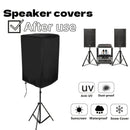 Funda para altavoz Hceng de lona negra resistente - Impermeable y antipolvo, múltiples especificaciones para sistemas de sonido de cine en casa y exteriores, tela Niu Jin, metal, calidad de sonido y larga duración