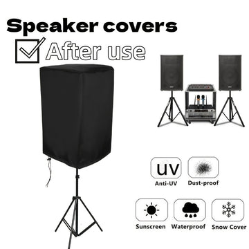 Funda para altavoz Hceng de lona negra resistente - Impermeable y antipolvo, múltiples especificaciones para sistemas de sonido de cine en casa y exteriores, tela Niu Jin, metal, calidad de sonido y larga duración