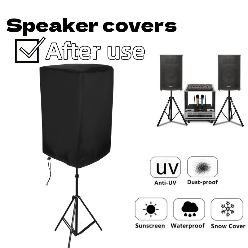 Funda para altavoz Hceng de lona negra resistente - Impermeable y antipolvo, múltiples especificaciones para sistemas de sonido de cine en casa y exteriores, tela Niu Jin, metal, calidad de sonido y larga duración