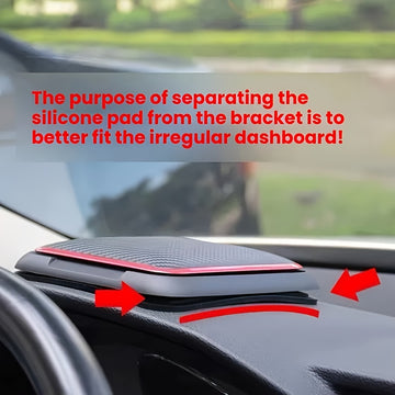 Soporte de Teléfono para Coche de Silicona con Adhesivo para el Tablero, Agarre Antideslizante y Parasol - Soporte de Navegación AR para Todos los Vehículos